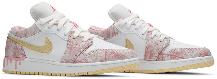 NIKE AIR JORDAN 1 LOW - ICE CREAM/PAINT DRIP (GS) - Cultive